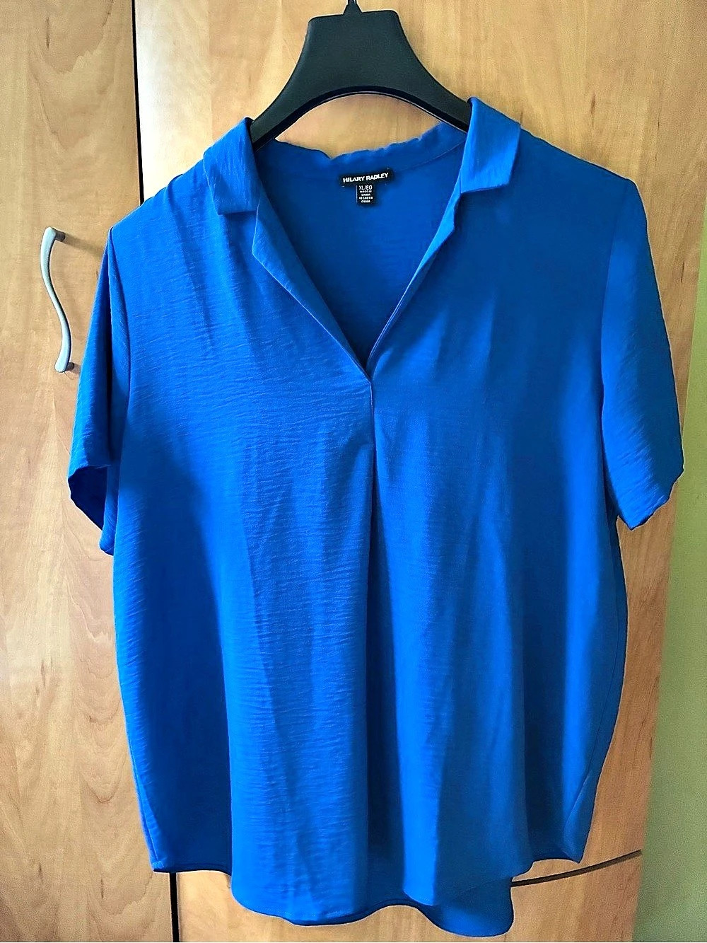 Hilary Radley Crepe Airflow Blouse Blue XL